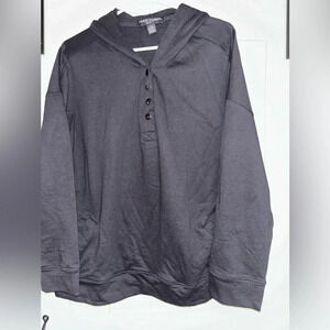 French Laundry Hoodie Mens Large Gray Sport Pullover Oversized Sweatshirt